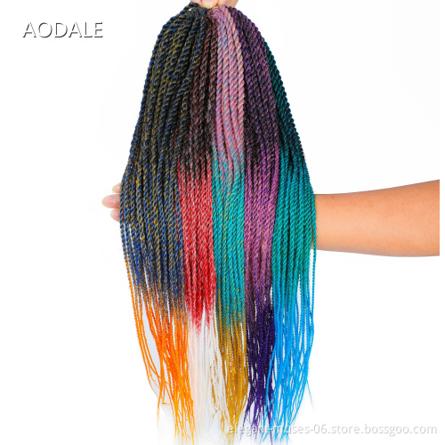 24 Inch 90G Premium Synthetic Fiber Mini Mambo Senegalese Twist Crochet Braids Hair